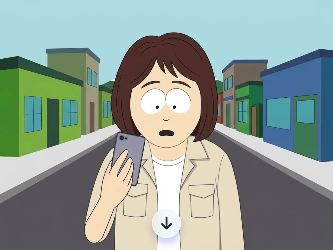 Finished South Park style cartoon character ready to preview and download