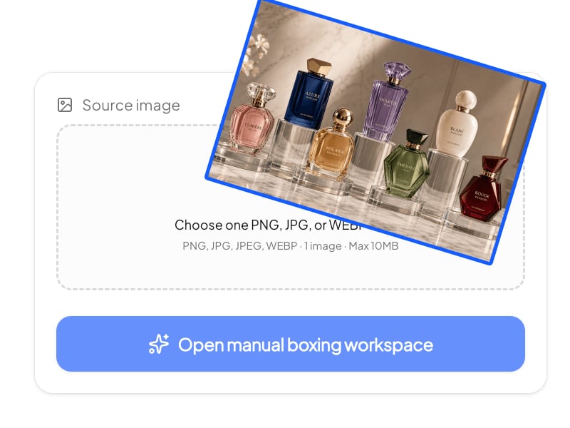 Upload a source image before opening the manual boxing workspace
